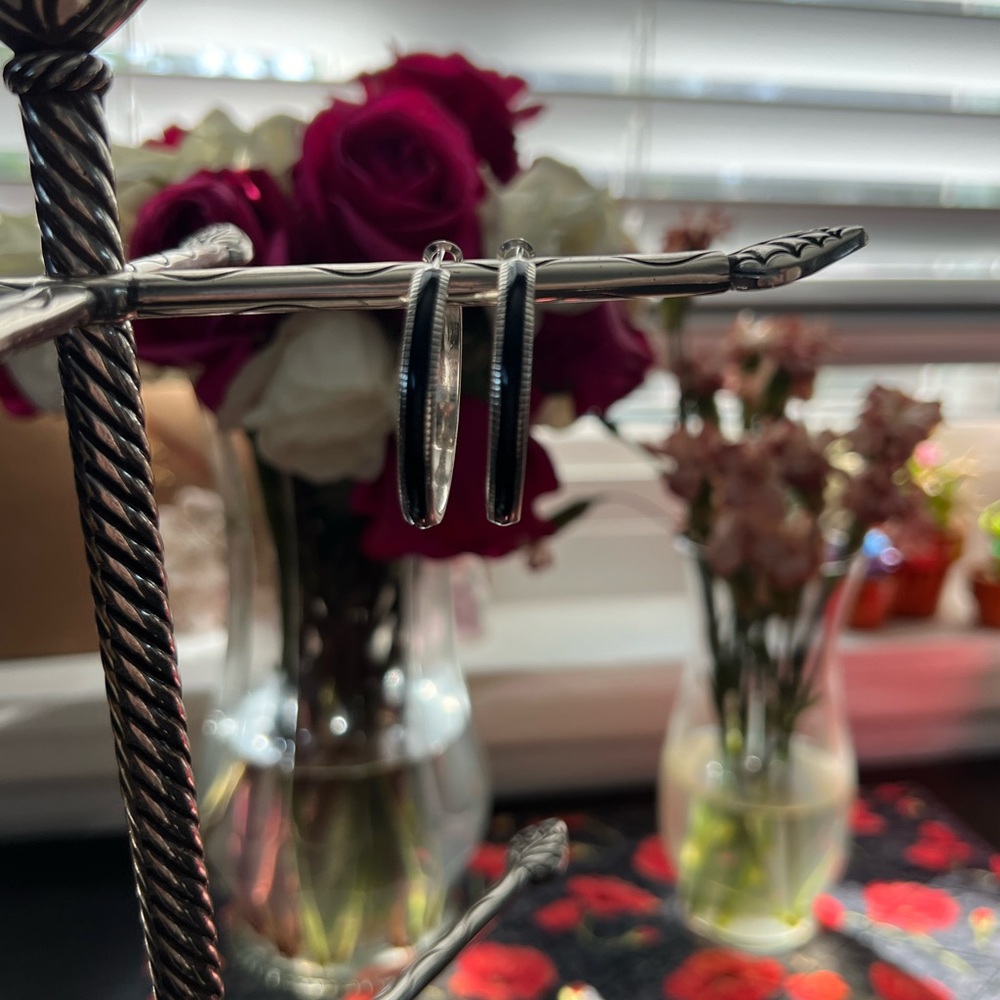 Brighton Interlock Noir Heirloom Hoop Earrings